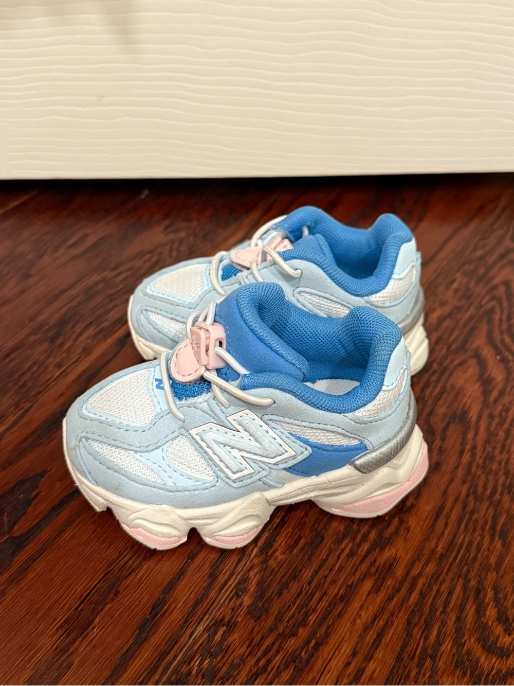 New Balance Baby 4c Light Blue & Pink Running Shoes